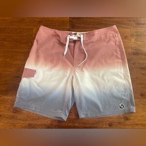 Ezekiel Red and White Gradient Board Shorts